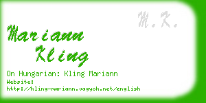 mariann kling business card